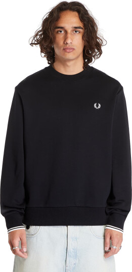 Fred Perry Crew Neck Sweatshirt Black Fred Perry Crew Neck Sweatshirt Black