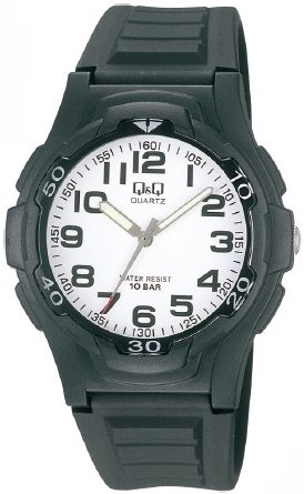 Q&Q Herreklokke VP84J001Y Classic Hvit/Gummi Ø40 mm
