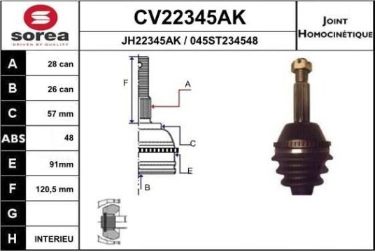 Drivledd EAI CV22345AK Drivledd EAI CV22345AK