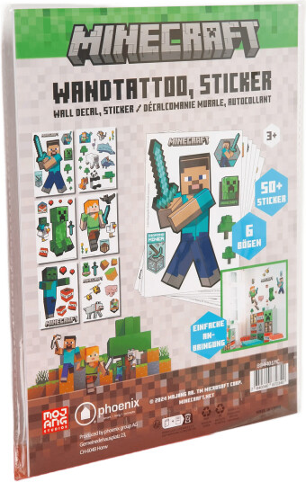 ROBA Wall Decals Minecraft Character Stickers Self-Adhesive Vinyl Film Multi/patterned ONE SIZE