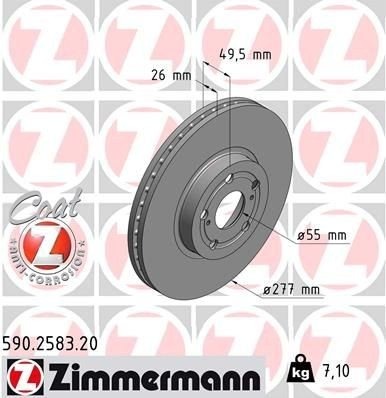 ZIMMERMANN 590.2583.20 Bremseskive