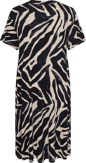 Only Carmakoma   Kjole carFyrla S/S V neck Blk Aop Dress   Beige