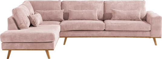 Copenhagen 4 seters Venstrevendt L formet Sjeselongsofa i Manchester Rosa