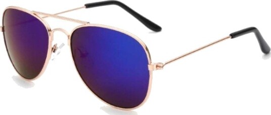 Pilot solbriller for barn - barns solbriller - Gold Blue Mirror Glass