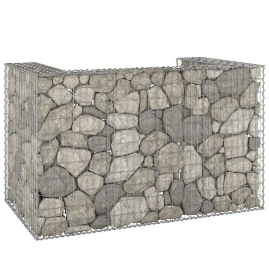vidaXL Gabion for søppeldunkskur galvanisert stål 180x100x110 cm