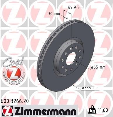 Bremseskive ZIMMERMANN 600.3266.20