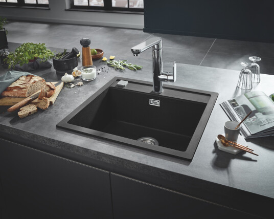 Grohe K700 Kjøkkenvask for nedfelling 780x510 mm, Sort Granitt kompositt Grohe K700 Kjøkkenvask for nedfelling 780x510 mm, Sort Granitt kompositt