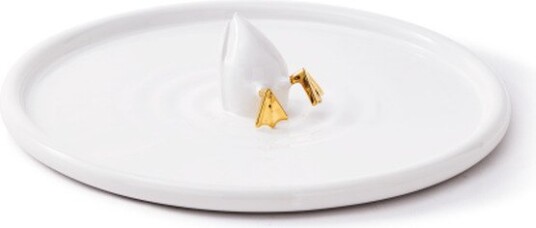 POLSPOTTEN Plate Diving Duck   White   L40X W40X H9.5CM