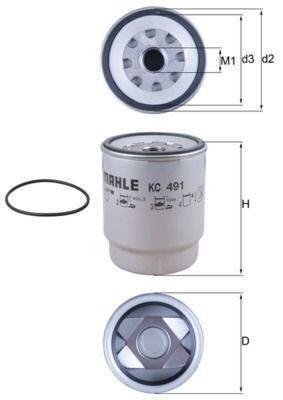 Drivstoffilter MAHLE ORIGINAL KC 491D Drivstoffilter MAHLE ORIGINAL KC 491D