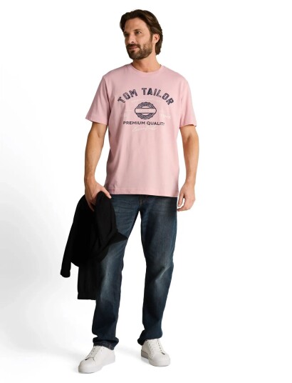 Tom Tailor Logo Tee - Pink - L