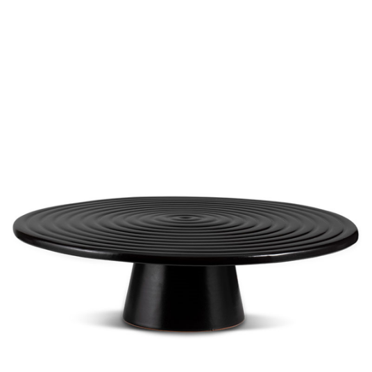DUTCHDELUXES Serveringsfat m/stett Ø32xH9cm, Keramikk Svart Matt