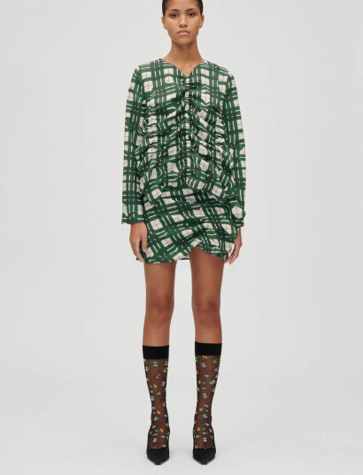 STINE GOYA 2429 Checkered Cady, Asymmetric Gat - Green - L