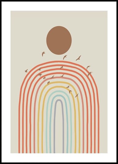 Stylized Rainbow With Layered Pastel Plakat Plakat / 50x70cm