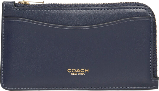 Coach New York Zip Card Case Navy ONE SIZE Coach New York Zip Card Case Navy ONE SIZE