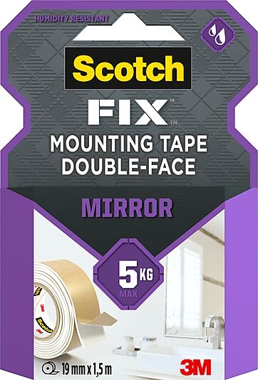 Scotch monteringstape speil 19mmx1,5m 5kg