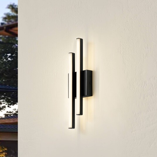 Lindby utendørs vegglampe Abelia, svart, aluminium, rustfritt stål Lindby utendørs vegglampe Abelia, svart, aluminium, rustfritt stål