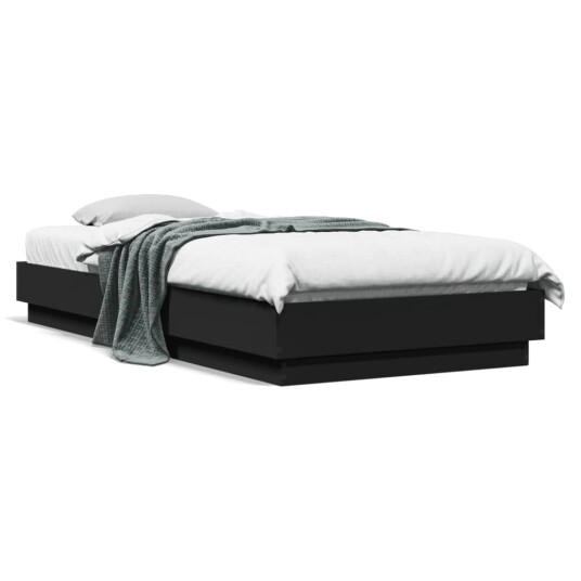Sengeramme med LED-lys svart 100x200 cm 8721012285583