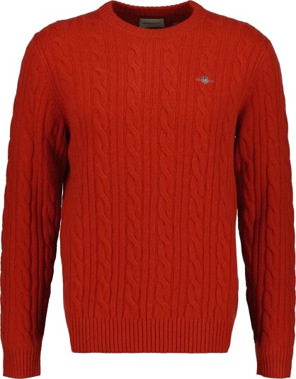 Gant Lambswool Cable C-Neck - MAPLE FIRE - XL