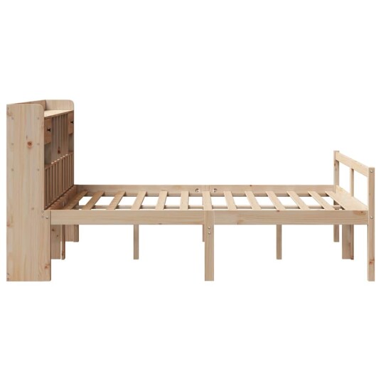 Seng med bokhylle uten madrass 160x200 cm heltre furu