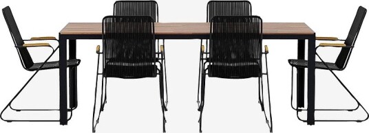 Venture Home   Bois spisebord med Bois stol   Svart