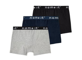 Name It Boxershorts 3-pakning Svart Grå Blå Name It Boxershorts 3-pakning Svart Grå Blå