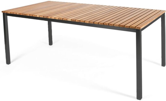 Skargaarden   Häringe Table Medium Black Stainless Steel Teak Slats   Utendørs Spisebord   Joacim Wahlström,Carl Jägnefeldt   Tre Farget   Metall/tre