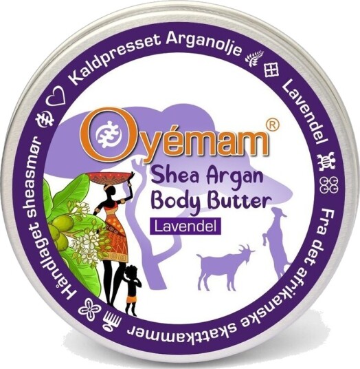 Oyemam shea argan body butter lavendel 130 g Oyemam shea argan body butter lavendel 130 g
