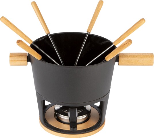 Titlis Big Fonduesett - 21 cm, 3,2 L - Svart