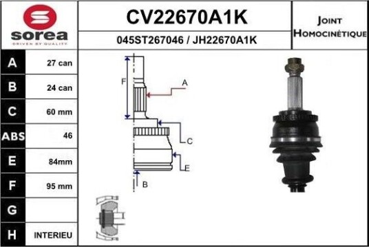 Drivledd EAI CV22670A1K Drivledd EAI CV22670A1K