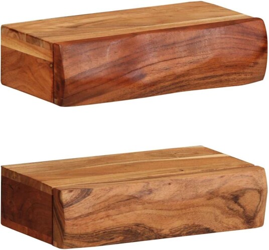 Vegghyller 2 stk 30x17x8 cm heltre akasie