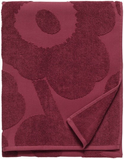 Marimekko Unikko solid badehåndkle 70x150 cm Mørkrød