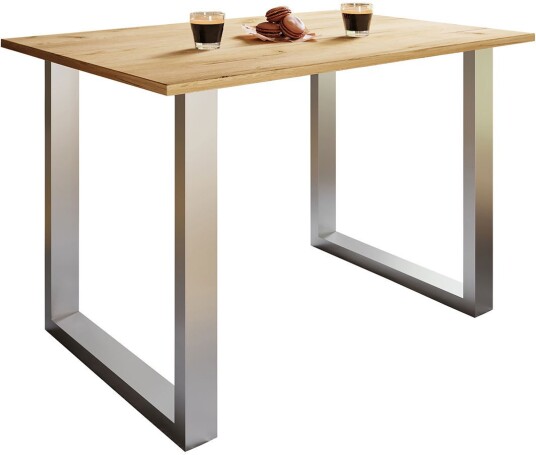 XonaU spisebord 80x50 eik dekor sølvfarget.