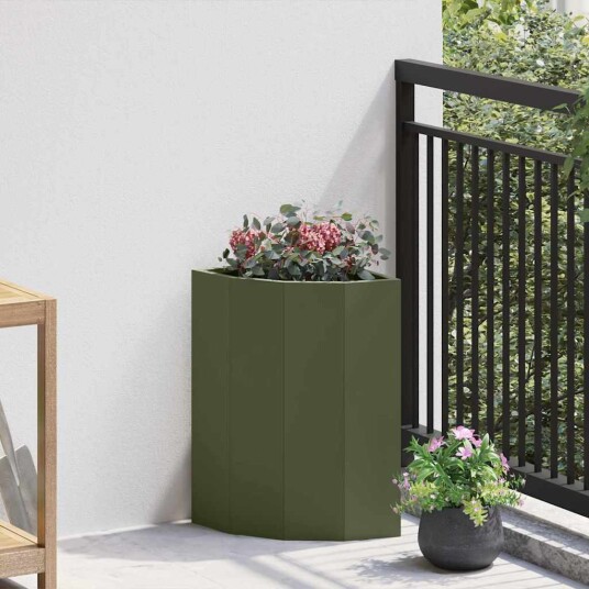 vidaXL Hjørne Plante Olivengrønn 30 x 30 x 50 cm Stål
