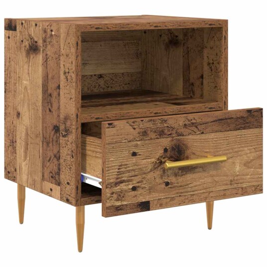 Nattbord 2 pcs Gammelt tre 40 x 35 x 47.5 cm Konstruert tre