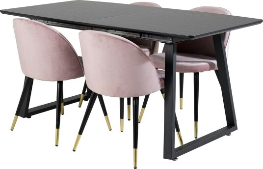 Venture Home Spisegruppe Venture Home Ina med 4 Valentina Stoler Fløyel GR20338