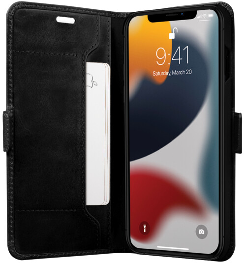 Dbramante1928 Slank Lommebokdeksel for iPhone 13 Pro i Ekte Skinn - Svart Dbramante1928 Slank Lommebokdeksel for iPhone 13 Pro i Ekte Skinn - Svart