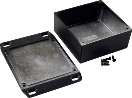 Hammond Electronics 1590YFLBK 92 × 92 × 42 mm Aluminium Sort Kabinett