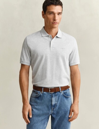 GANT 2 Tone Ss Polo Grey M GANT 2 Tone Ss Polo Grey M