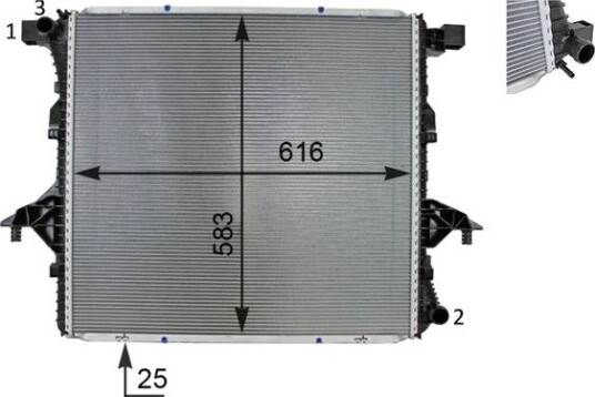 Radiator, motorkjøling MAHLE CR 81 000S