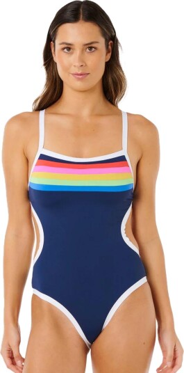 Rip Curl Women"s Surf Stripe Cheeky One Piece Dark Navy S