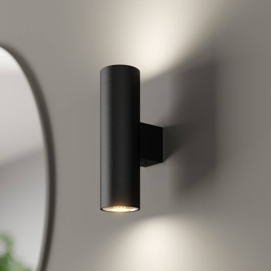 Euluna vegglampe Marion svart Høyde 18 cm stål opp/ned