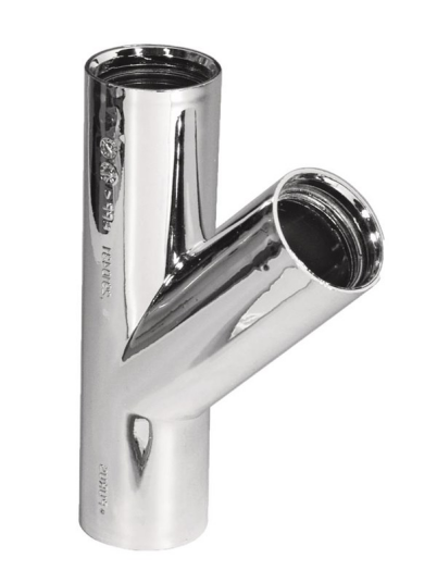 Purus branch pipe 45 32 mm chrome pp/tpe Purus branch pipe 45 32 mm chrome pp/tpe