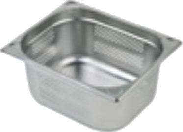 Kantine 1/2 Gn 12.5 Ltr 32.5X26.5X20 Cm Perforeret Rustfrit Stål,6 Stk/Pk