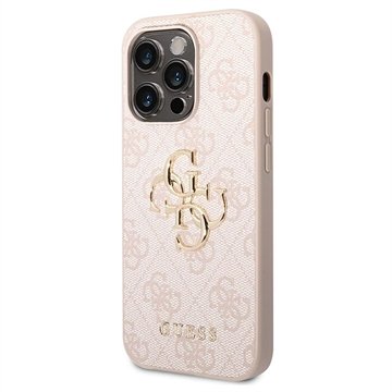 Guess 4G Big Metal Logo iPhone 14 Pro Max Hybrid-deksel Rosa Guess 4G Big Metal Logo iPhone 14 Pro Max Hybrid-deksel Rosa