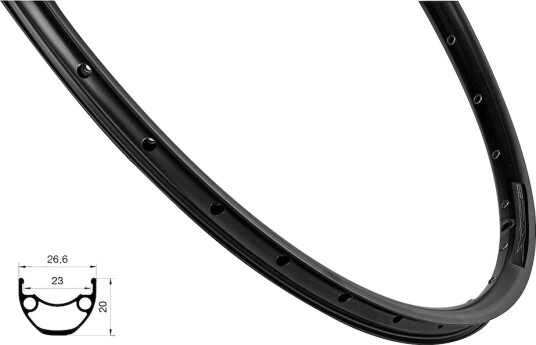 FORCE XC Basic felg 29"(622x23) aluminium 36 eiker skivebremse svart