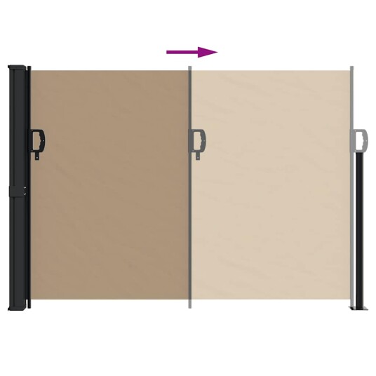  Uttrekkbar sidemarkise gråbrun 140x300 cm 4004304