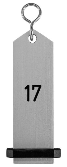 VEGA Nøkkelring Bumerang med pregede tall 10x3 cm (LxB) Sølvfarge Pregling 17