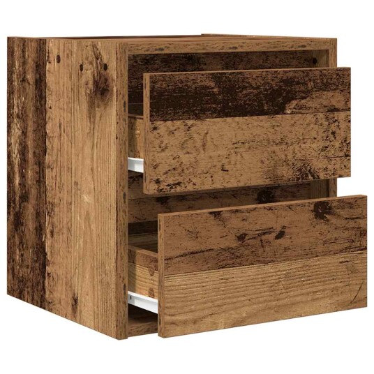  Veggmontert nattbord gammelt tre 38x34x40 cm