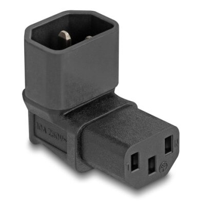 Delock Nettadapter Iec 60320 - C14 Til C13, Støpsel / Stikkontakt, 10 A, 90° Vinklet