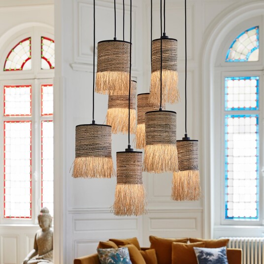 Hengelampe MARKET SET Formentera dimmbar Beige Stue Design Beige